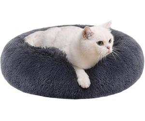 Feandrea Dog Bed, Donut Cat Bed, Fluffy Calming Pet Bed with Removable, Washabl