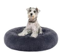 Feandrea Dog Bed, Donut Cat Bed, Fluffy Calming Pet Bed with Removable, Washable Cover, Soft Long Plush, 70 cm, Dark Grey PGW039G02