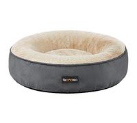 FEANDREA Dog Bed, Doughnut Cat Bed, Round, 50 cm Dia., Dark Grey