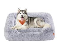 Feandrea Dog Bed, Extra Large Dog Sofa Bed, 120 x 85 x 23 cm, with Soft Padding, Raised Edges, Removable and Washable Cover, Non-Slip, Grey Ombré PGW274GA01