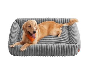 Feandrea Dog Bed, Extra Large Dog Sofa Bed, Soft Padding, Washable, 120 x 85 x 23 cm, Dove Grey PGW314GD01