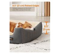Feandrea Dog Bed Large Washable, Soft Cosy Grey Dog Sofa Bed Puppy Bed Removable Reversible Cushion Dog Beds Pet Bed