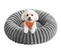 Feandrea Dog Bed, Medium Cat Bed with Soft Padding, 60 cm, Washable, Non-Slip, Dove Grey PGW302GD01