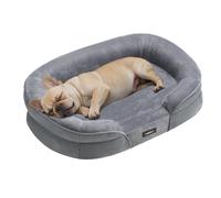 Feandrea Dog Bed, Medium Orthopaedic Dog Sofa Bed, 76 x 51 x 18 cm, Egg Crate Foam, Waterproof Liner, Raised Edges, Removable and Machine Washable
