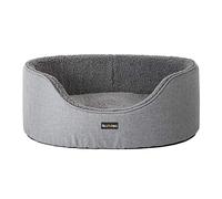 FEANDREA Dog Bed, Pet Bed, Reversible Cushion, 83 x 63 x 27 cm, Grey PGW32GG