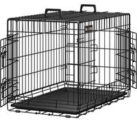Feandrea Dog Crate, Foldable Dog Cage with 2 Doors, Removable Tray, 77.5 x 48.5