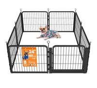Feandrea Dog Playpen, 8-Panel Steel Folding Pet Enclosure with Door | Puppy Pen, 138.5 x 138.5 x 60 cm, for Indoor and Outdoor, Ink Black, DACK Collection PPK026B102