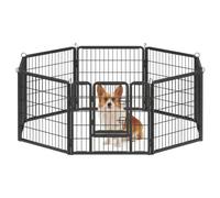 Feandrea Dog Playpen, 8 Panels Heavy Duty Steel, 180 x 60 x 60 cm