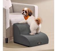 Feandrea Dog Steps, 2-Step Foam Pet Stairs, Gentle Slope | Ramp for Dogs, 40 x 40 x 30 cm, Waterproof Liner, for Sofa, Slate Grey, Baddi Collection PPS032GN01