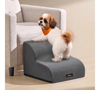 Feandrea Dog Steps, 2-Tier Anti-Slip Foam Stairs | Ramp For Dogs, 40 x 40 x 30 cm, Waterproof Cover, For Sofa, Slate Grey, Baddi Collection, PPS042GN01