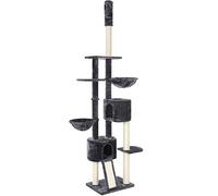 FEANDREA Floor-to-Ceiling Cat Tree, 2.4-2.6 m, Cat Tower, Smoky Grey PCT110G01