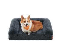 Feandrea FluffyHug Dog Bed, Large Dog Sofa Bed for Medium Dogs, Egg Crate Foam Pet Bed with Removable Washable Cover, 91 x 68 x 19 cm, Dark Grey