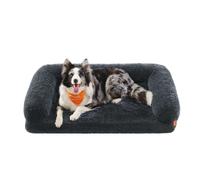 Feandrea FluffyHug Dog Bed, XL Dog Sofa Bed for Medium and Large Dogs, Egg Crate Foam Pet Bed with Removable Washable Cover, 106 x 76 x 19 cm, Dark