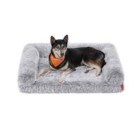 Feandrea FluffyHug Dog Bed, XL Dog Sofa Bed for Medium and Large Dogs, Egg Crate Foam Pet Bed with Removable Washable Cover, 106 x 76 x 19 cm, Grey Ombré PGW233G01V1