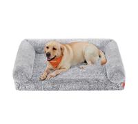Feandrea FluffyHug Dog Bed, XXL Dog Sofa Bed for Large Dogs, Egg Crate Foam Pet Bed with Removable Washable Cover, 122 x 85 x 19 cm, Grey Ombré PGW234G01V1