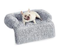 Feandrea FluffyHug Dog Sofa Bed, Cover, Calming Bed, M, for Small and Medium Dogs, 80 x 75 x 16 cm, Grey Ombré PGW221G01