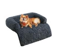 Feandrea FluffyHug Sofa Bed, Cover, Calming Bed for Small and Medium Dogs, M, 80 x 75 x 16 cm, Dark Grey PGW221G02