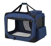 Feandrea Foldable Pet Carrier Bag, Breathable Mesh, 81 x 58 x 58 cm | Portable Cat Dog Travel Carrier, Soft Sided, with Handles, Storage Pockets, Pale Blue and Ink Black, BAX Collection PDC80Z