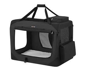 Feandrea Foldable Pet Carrier Bag, Portable Cat Dog Carrier, Soft Sided Pet Travel Carrier with Breathable Mesh, with Handles, Storage Pockets, 81 x 58 x 58 cm, Black PDC80H