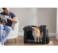 Feandrea Foldable Pet Carrier Bag, Portable Cat Dog Carrier, With Handles, Storage Pockets, 70 X 52 X 52 Cm, Black