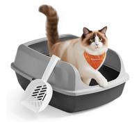 Feandrea High Sided Cat Litter Tray, XXL Open Top Litter Box with Scoo