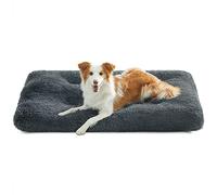 FEANDREA Large Dog Bed, Washable Fluffy Anti Anxiety Mat, 110 x 73 cm | Calming Pet Beds, Crate Mattress, Pillow Cushion with Anti-Slip Bottom, Dark Grey, BOBBEE Collection PGW203G02