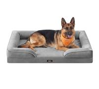 Feandrea Orthopaedic Dog Sofa Bed, M Dog Bed with Raised Sides, Egg Crate Foam, Removable and Washable Cover, Non-Slip Bottom, Water-Resistant Lining, Dove Grey, 122 x 85 x 17 cm PGW325GD01