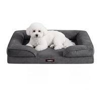 Feandrea Orthopaedic Dog Sofa Bed, M Dog Bed with Raised Sides, Egg Crate Foam, Removable and Washable Cover, Non-Slip Bottom, Water-Resistant Lining, Slate Grey, 76 x 51 x 16 cm PGW321GN01