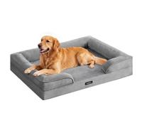 Feandrea Orthopaedic Dog Sofa Bed With Raised Sides And Washable Cover 112 X 81 X 17 Cm Grey