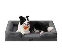 Feandrea Orthopaedic Dog Sofa Bed, XL Dog Bed with Raised Sides, Egg Crate Foam, Removable and Washable Cover, Non-Slip Bottom, Water-Resistant Lining, Slate Grey, 104 x 69 x 17 cm PGW323GN01