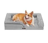 Feandrea Orthopedic Dog Bed for Large Dogs, Memory Foam Dog Bed Sofa Pet Couch with Sides, Removable Washable Cover and Waterproof Liner, 91 x 68 x 16 cm, Dove Grey PGW252G01