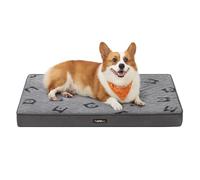 Feandrea Orthopedic Dog Bed, Medium Washable Dog Bed Mattress for Dog Crate, Double-Sided Egg Crate Foam Pet Bed with Waterproof Removable Cover, Side Handle, L, 91 x 68 x 8 cm, Dove Grey PGW242G01