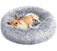 Feandrea PGW037G01 Fluffy Dog Bed, Cat Bed, Doughnut Cushion, Washable, Removab