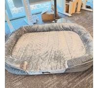 Feandrea PGW285GD01 Dog Bed for Medium Dogs, 112 x 81 x 18 cm, Orthopaedic, Waterproof Inner Layer, Raised Edges, Removable, Washable Cover, Non-Slip, Light Grey