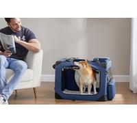 Feandrea Portable Cat Dog Carrier, Soft Sided Pet Travel Carrier With Breathable Mesh, With Handles, 70 X 52 X 52 Cm, Dark Blue