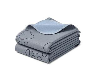Feandrea Reusable Dog Training Pads, 2 Pack, Washable Puppy Pads, 122 x 91 cm, L, Waterproof Dog Pee Pads Pet Mat, Leakproof, Non-Slip, Super Absorbent, for Dogs, Cats, Rabbits, Grey PTD036G01