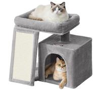 Feandrea Small Cat Tree, Cat Tower Condo for Kittens, Scratching Ramp, Top Perch, Cave, 50.2 x 30 x 44.6 cm, Dove Grey PCT010GD01