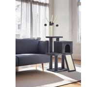 Ledrem Small Cat Tree, Cat Tower For Indoor Cats, Kittens, Scratching Post, Removable Pompom Sticks, Dark Gray
