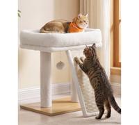 Feandrea Small Cat Tree, Compact Cat Tower with Scratching Post | Cat perch, 40 x 30 x 44 cm, sisal, Oak Beige and Cream White, Caen Collection, PCT301Y101