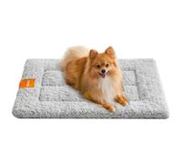 Feandrea Warm Dog Cat Bed, Dog Mattress for Crate, Pet Blanket for Dogs and Cats, 60 x 45 cm, S, Machine Washable Dryer Friendly, Non Slip, Dove Grey