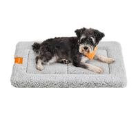 Feandrea Warm Dog Cat Bed, Dog Mattress for Crate, Pet Blanket for Dogs and Cats, 75 x 50 cm, M, Machine Washable Dryer Friendly, Non Slip, Light Grey