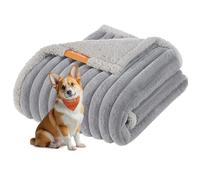 Feandrea Waterproof Dog Blanket, L, 127 x 102 cm, Pet Blanket for Small and Medium Dogs, Machine Washable, Reversible Dog Couch Cover Protector, Dove Grey and Light Grey PPB035G01