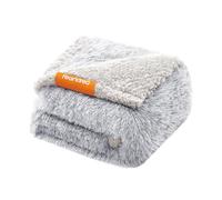Feandrea Waterproof Dog Blanket, Long Plush Pet Blanket for Miniature Dogs, Cats, 73 x 63 cm, S, Sherpa Fleece, Double Sided Reversible Dog Sofa Cover Protector, Grey Ombré PPB003G01