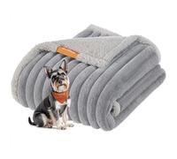 Feandrea Waterproof Dog Blanket, M, 102 x 73 cm, Pet Blanket for Miniature and Small Dogs, Machine Washable, Reversible Dog Couch Cover Protector, Dove Grey and Light Grey PPB034G01