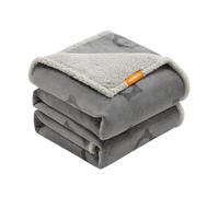 Feandrea Waterproof Dog Blanket, Sherpa Fleece Pet Blanket for Extra Large Dogs and Humans, Cats, 229 x 203 cm, XXXL, Machine Washable, Reversible Dog Couch Cover Protector, Grey PPB090G01
