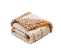 Feandrea Waterproof Dog Blanket, Sherpa Fleece Pet Blanket for Miniature and Small Dogs, Cats, 101 x 73 cm, M, Machine Washable, Reversible Dog Couch Cover Protector, Beige PPB040K01