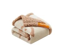 Feandrea Waterproof Dog Blanket, Sherpa Fleece Pet Blanket for Miniature Dogs, Cats, 73 x 63 cm, S, Machine Washable, Reversible Dog Couch Cover Protector, Beige PPB029K01