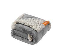 Feandrea Waterproof Dog Blanket, Sherpa Fleece Pet Blanket for Miniature Dogs, Cats, 73 x 63 cm, S, Machine Washable, Reversible Dog Couch Cover Protector, Grey PPB029G01