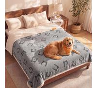 Feandrea Waterproof Dog Blanket, Sherpa Fleece, XXL, 203 x 152 cm | Reversible Couch Cover Protector, Machine Washable Pet Blanket for Large Dogs, Grey, BASCO Collection PPB080G01