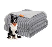 Feandrea Waterproof Dog Blanket, XL, 152 x 127 cm, Pet Blanket for Medium and Large Dogs, Machine Washable, Reversible Dog Couch Cover Protector, Dove Grey and Light Grey PPB036G01